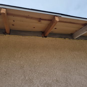 H&A Quality Plastering - What the roof eaves and stucco looked like before the work was done. - Stucco Services Near Me