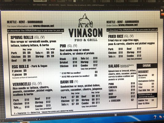 Menu photo 8 Vinason Pho Kitchen - Sammamish Sammamish, WA Menu photo 8 Vinason Pho Kitchen - Sammamish Sammamish, WA