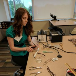 Full Circle Vision Care - Our newest member of the team Elizabeth doing some hands on training to become a certified optician.