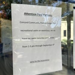 Concord Community Pool - As of 8/9/23 they canceled weekday swimming. What gives??
