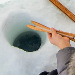 Ice Fish Simcoe - Fishing rod provided and pre-drilled hole.