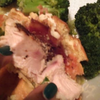 Cheddar's Scratch Kitchen - Raw chicken in my Maple Bacon Chicken sandwich - Southern Near Me - Tampa, Florida
