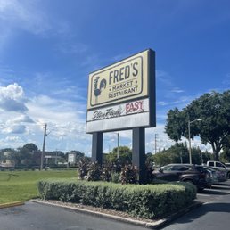Exterior outside entrance of Fred's Market - Can't miss the sign - Lakeland, Florida Exterior outside entrance of Fred's Market - Can't miss the sign - Lakeland, Florida