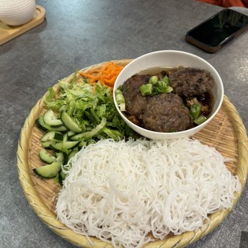Lua Vietnamese Cuisine - B1 Bun Cha Ha Noi - Hanoi Style Grilled Pork Over Rice Vermicelli - Vietnamese Near Me - Edison, New Jersey