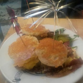 Shopsin's - Sliders on mac and cheese pancakes - Sandwiches Near Me - New York, New York Shopsin's - Sliders on mac and cheese pancakes - Sandwiches Near Me - New York, New York