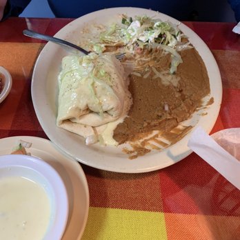 El Ranchito - Half of a huge chicken burrito! - Mexican Near Me - Arkadelphia, Arkansas