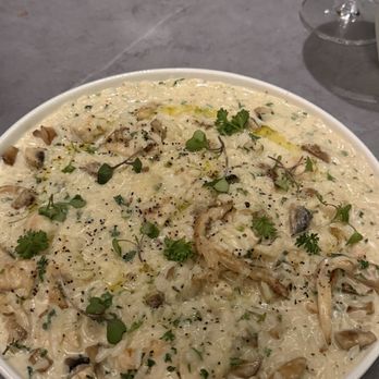 Q Terrace - Chicken & Mushroom risotto - Seafood Near Me - Laguna Beach, California Q Terrace - Chicken & Mushroom risotto - Seafood Near Me - Laguna Beach, California