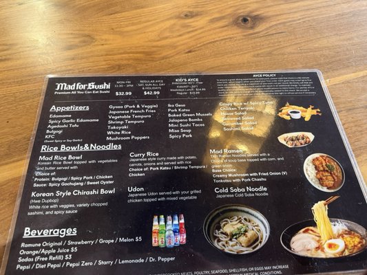 Menu photo 6 Mad For Sushi Dublin, CA