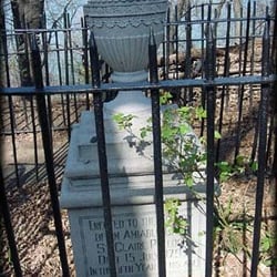 The urn and gravesite.