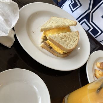 Famous Toastery - Sausage, egg and cheese sandwich - Breakfast & Brunch Near Me - Ashburn, Virginia Famous Toastery - Sausage, egg and cheese sandwich - Breakfast & Brunch Near Me - Ashburn, Virginia