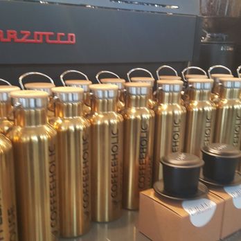 Coffeeholic House - Love those golden water bottles! (10/2/21) - Coffee & Tea Near Me - Seattle, Washington