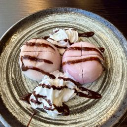 Red bean and strawberry mochi Red bean and strawberry mochi