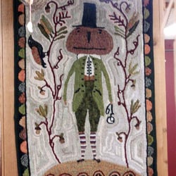 The Hen House - Hooked wool wall hanging.
