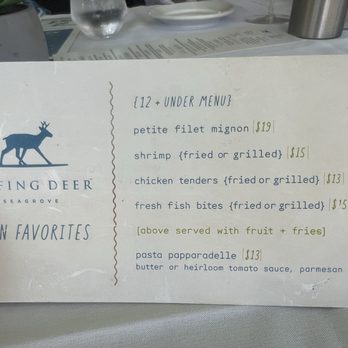 Surfing Deer - kids menu - Seafood Near Me - Seagrove Beach, Florida Surfing Deer - kids menu - Seafood Near Me - Seagrove Beach, Florida