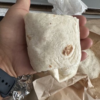 Island Corner Cafe - TBA in flour tortilla. Perspective to show size. (I wear a medium size glove.) - Coffee & Tea Near Me - Kailua-Kona, Hawaii