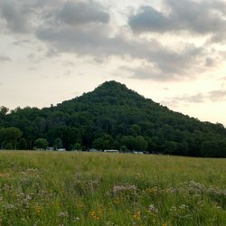 Cushon's Peak Campground - Cushon's Peak with sunset close