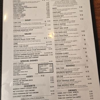 The Coconut Fulton - Food menu - Thai Near Me - Arden-Arcade, California The Coconut Fulton - Food menu - Thai Near Me - Arden-Arcade, California