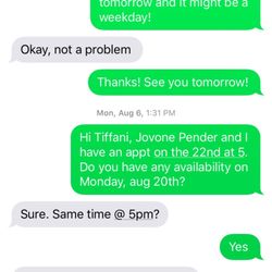 Sensational Touch Massage - This is the original text between myself and Tiffani, where she couldn't even admit that she made a mistake. Trashy customer service!