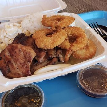 Oha Hawaiian BBQ - BBQ chicken and shrimp combo - Hawaiian Near Me - Sausalito, California Oha Hawaiian BBQ - BBQ chicken and shrimp combo - Hawaiian Near Me - Sausalito, California
