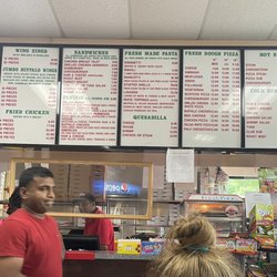 Here's the menu for Philly's Best, and the nice employee that took our order!