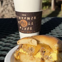 Do NOT just get the cinnamon rolls! This is the Best Sammy!!  Hawaii Head Sandwich