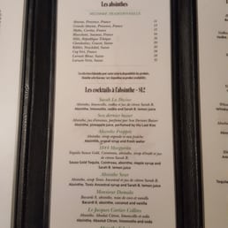 Absibthe menu Absibthe menu