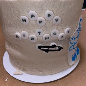 Getting Caked - You can begin to see the cake's "curviness" and the frosting. - Desserts Near Me Getting Caked - You can begin to see the cake's "curviness" and the frosting. - Desserts Near Me