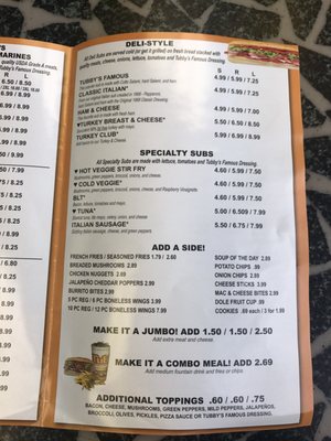 Menu photo 1 Tubby's Detroit, MI Menu photo 1 Tubby's Detroit, MI