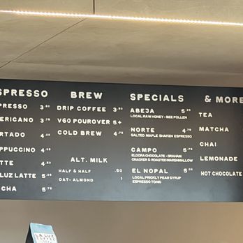 La Luz Coffee - Menu 8/17/24 - Coffee & Tea Near Me - Albuquerque, New Mexico