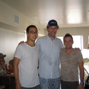 Photo of Tutto Amore Gelato - Laguna Beach, CA, United States. Will Ferrell at Tutto Amore Gelato with Owners Tim Lin and Marcello Mauri (Tim is on the left hahaa)