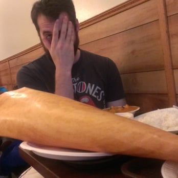 Udupi Bhavan - My Fiance with his giant masala dosa. - Indian Near Me - Middletown, Connecticut