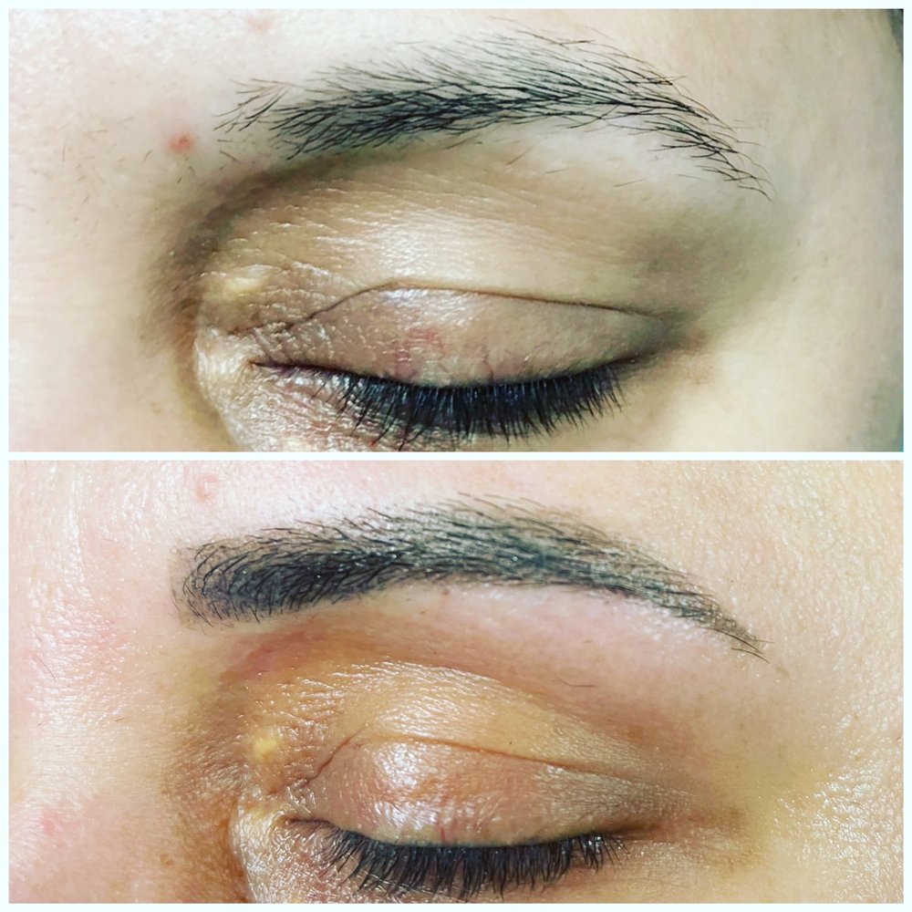 The before and follow up after brow shot.. The before and follow up after brow shot..