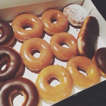 Krispy Kreme - Chocolate glaze, original, double chocolate, and creme filled. - Donuts Near Me - Ontario, California