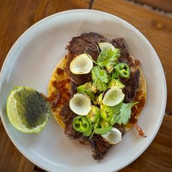 Oak Hill Social - Cachetada - Ribeye, Oaxaca Cheese, Grilled Onion, Avocado, Cilantro