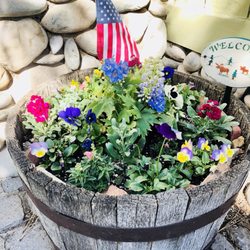 Moonridge Garden & Gift Shop - My wine barrel is ready for spring!