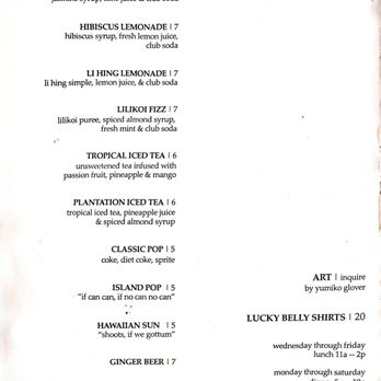 Lucky Belly - Drink menu 3 - Bars Near Me - Honolulu, Hawaii Lucky Belly - Drink menu 3 - Bars Near Me - Honolulu, Hawaii