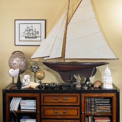 Handcrafted Model Ships - Our Nautical Decor is center stage in this room.