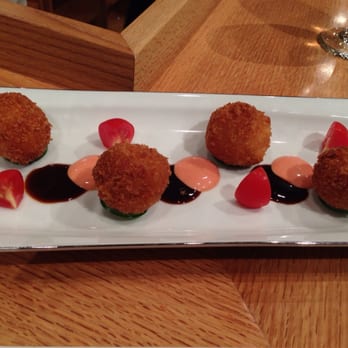 IPPUDO Westside - Ebi & Kani Croquettes (Crispy panko-crusted croquettes with shrimp and crab filling, with a tonkatsu sauce and tomato mayo) - Ramen Near Me - New York, New York IPPUDO Westside - Ebi & Kani Croquettes (Crispy panko-crusted croquettes with shrimp and crab filling, with a tonkatsu sauce and tomato mayo) - Ramen Near Me - New York, New York