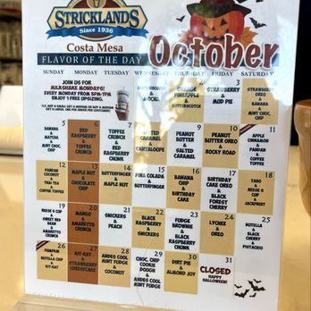 Elite Experience: Strickland's Ice Cream - October Flavors - Yelp Events Near Me - Costa Mesa, California