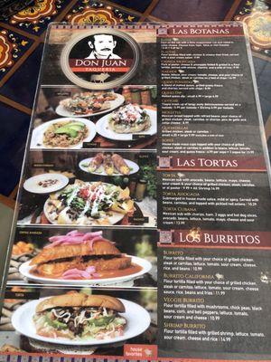 Menu photo 2 Don Juan Taqueria Indianapolis, IN