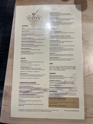 Menu photo 8 Fuzzy's The 15th Club Jeffersonville, IN