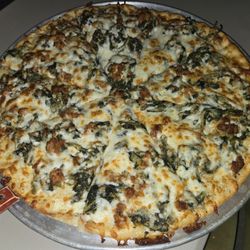 Niki'z Pub - Italian Fried Greens Pizza w/ Sausage
