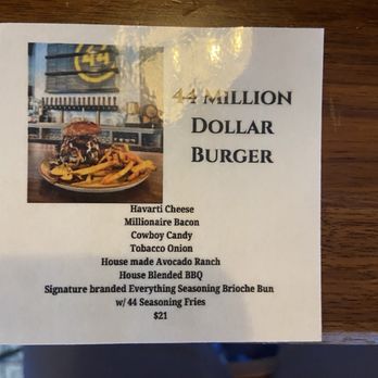 44 Mills Kitchen + Tap - Burger Special- 44 Million Dollar Burger - New American Near Me - Concord, North Carolina