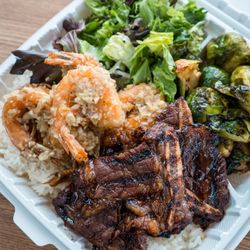 ON + ON Fresh Korean Kitchen - Garlic Shrimp & Short Ribs