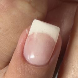 Fibers and bubbles, uneven white lines, thick.