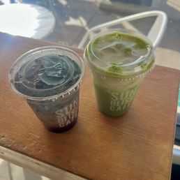 Black Lava Mocha. Coconut Matcha