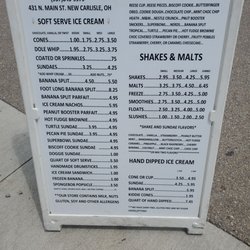 Arrow Queen - Ice Cream menu!