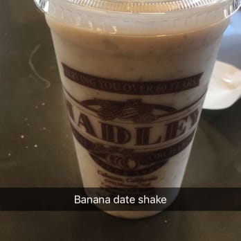 Hadley Fruit Orchards - Large banana date shake - so bomb! - Fruits & Veggies Near Me - Cabazon, California Hadley Fruit Orchards - Large banana date shake - so bomb! - Fruits & Veggies Near Me - Cabazon, California
