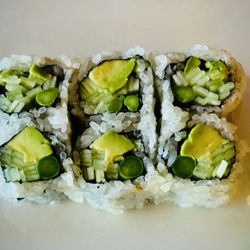 Ninja Sushi - Avocado, asparagus, and cucumber roll.