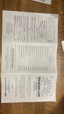 Menu photo 6 Mountain Sun Pub & Brewery Boulder, CO